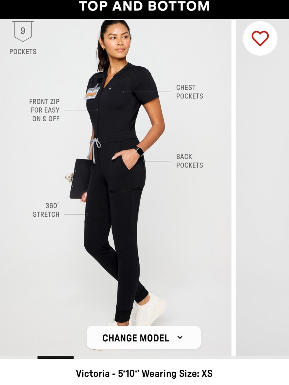 Circadia x Fabletics Women's StretchTech Empower Scrub Jumpsuit - Picture 4 of 5